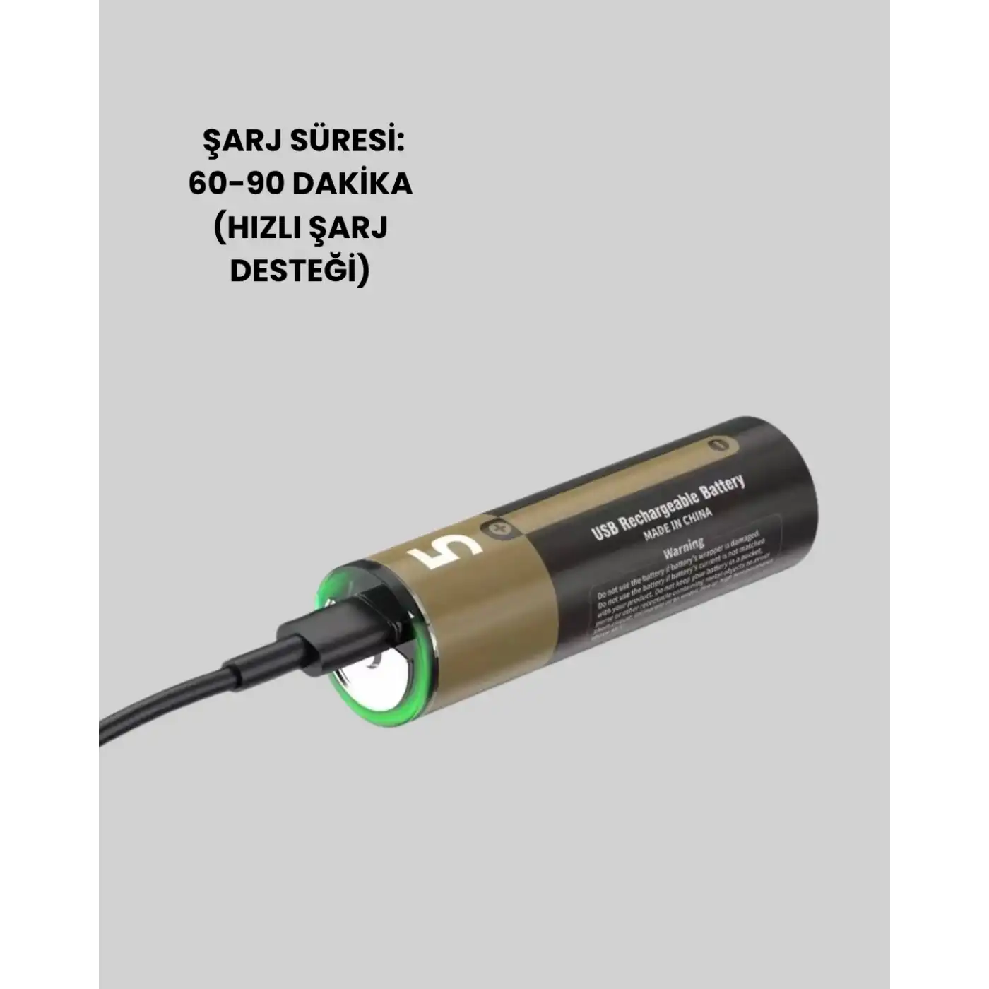 PlugCell™ Pro:1.5V AA Şarjlı Lityum Pil | 1000+ Kez Şarj Edilebilir | Hızlı Type-C Şarj (2 Adet)