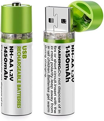 PlugCell™ Pro: 2'li USB Şarjlı AA Pil - 1450mAh Şarj Edilebilir Lityum Batarya Seti