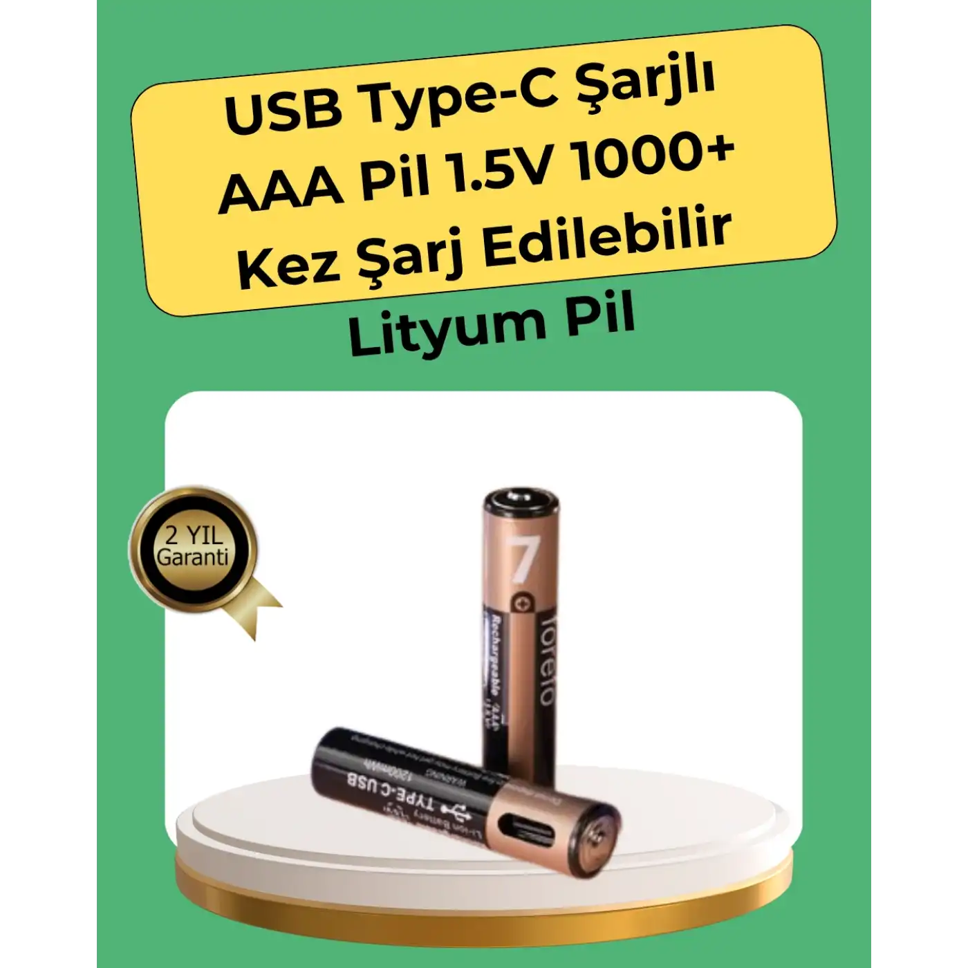 PlugCell™ Pro: AAA Boyutunda USB Şarjlı Pil – Kompakt Tasarım, Geniş Uyumluluk