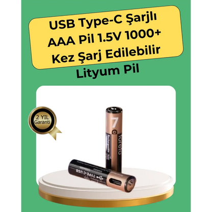 PlugCell™ Pro: AAA Boyutunda USB Şarjlı Pil – Kompakt Tasarım, Geniş Uyumluluk