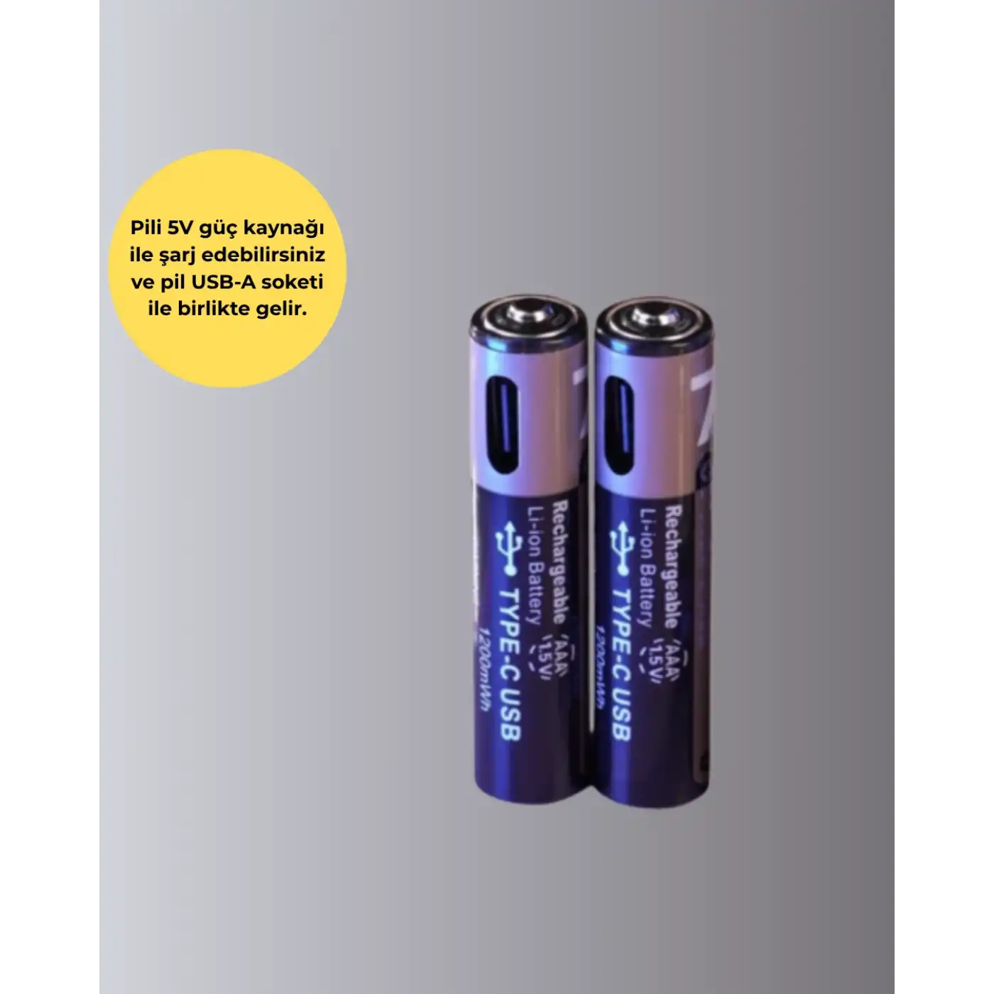 PlugCell™ Pro: AAA Boyutunda USB Şarjlı Pil – Kompakt Tasarım, Geniş Uyumluluk
