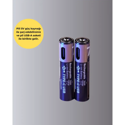 PlugCell™ Pro: AAA Boyutunda USB Şarjlı Pil – Kompakt Tasarım, Geniş Uyumluluk