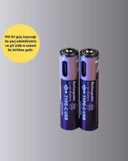 PlugCell™ Pro: AAA Boyutunda USB Şarjlı Pil – Kompakt Tasarım, Geniş Uyumluluk