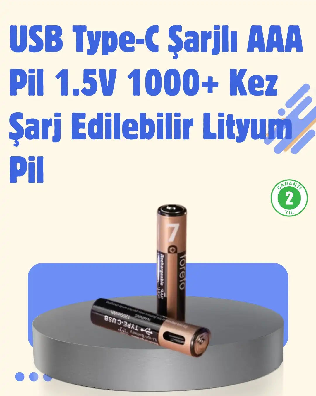 PlugCell™ Pro: AAA Boyutunda USB Şarjlı Pil – Kompakt Tasarım, Geniş Uyumluluk